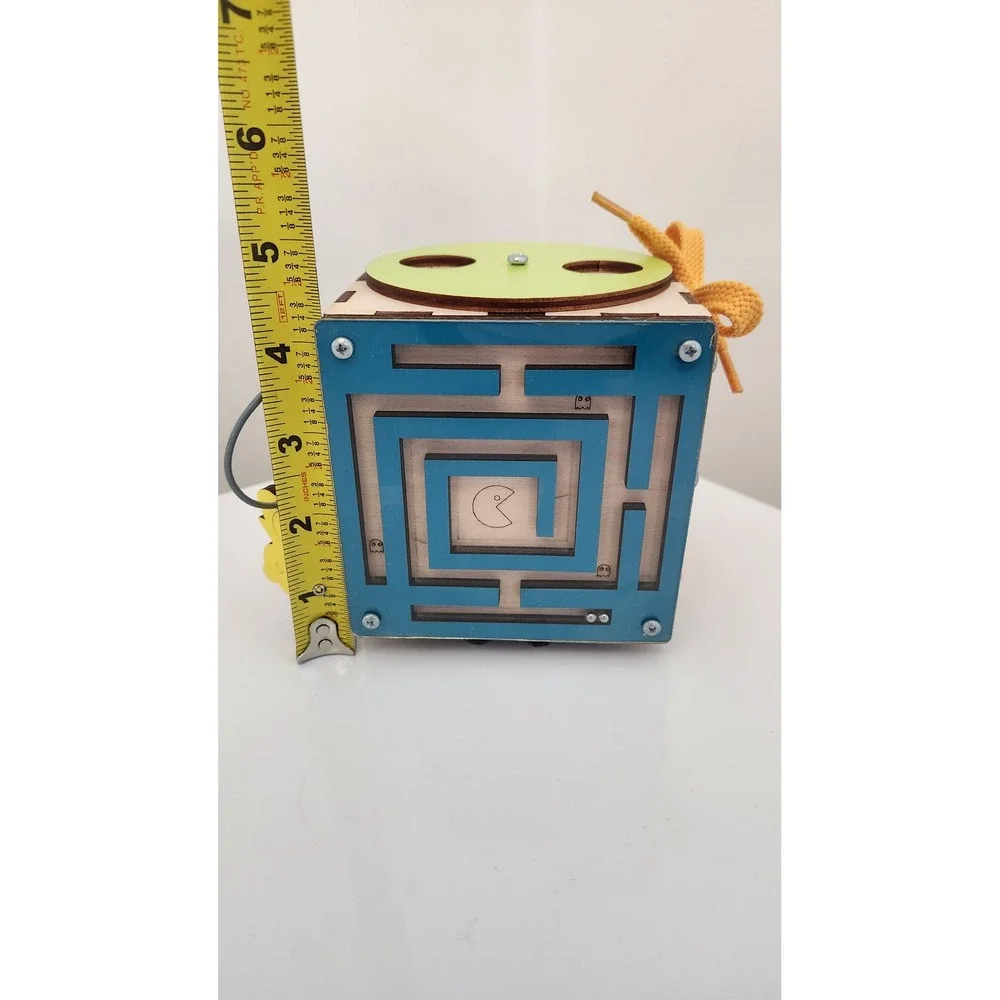 BrainUp Wooden‎ Busy Cube Sensory Montessori Activity Toddler Toy 6 activities